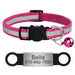 Collier chat réfléchissant rouge avec plaque gravée personnalisable - Rose 88 / 20-33cm - Collier pour chat