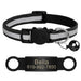 Collier chat réfléchissant rouge avec plaque gravée personnalisable - Noir 341 / 20-33cm - Collier pour chat
