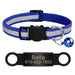 Collier chat réfléchissant rouge avec plaque gravée personnalisable - Bleu 341 / 20-33cm - Collier pour chat