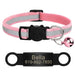 Collier chat réfléchissant rouge avec plaque gravée personnalisable - Rose341 / 20-33cm - Collier pour chat