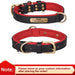 Collier chien avec plaque identité cuir golden retriever - Noir / XL - Collier pour chien