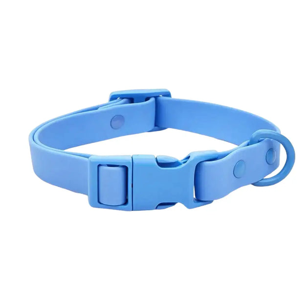 Collier pour chien en silicone rouge imperméable et réglable - Bleu / L - Collier pour animaux de compagnie