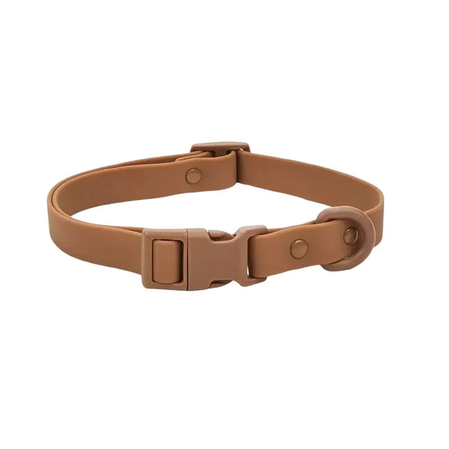 Collier pour chien en silicone rouge imperméable et réglable - Brun / L - Collier pour animaux de compagnie
