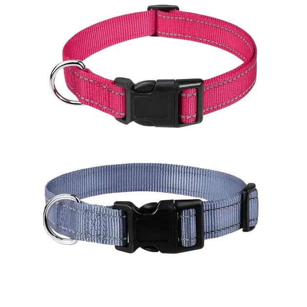 Collier ras du cou décoratif pour chiens et chiots GXQ07 - 2 Pièces Roses Gris / XS(1.5CM)(20-30CM) - Collier