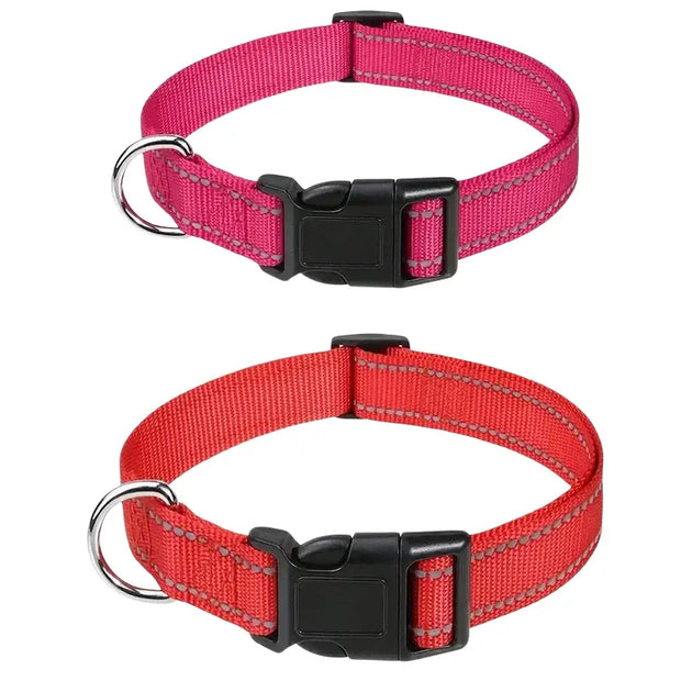 Collier ras du cou décoratif pour chiens et chiots GXQ07 - 2 Pièces Roses Rouges / L(2.5CM)(40-60CM) - Collier