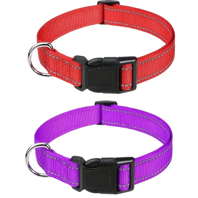 Collier ras du cou décoratif pour chiens et chiots GXQ07 - 2 Pièces Rouges violets / XL(2.5CM)(45-70CM) - Collier
