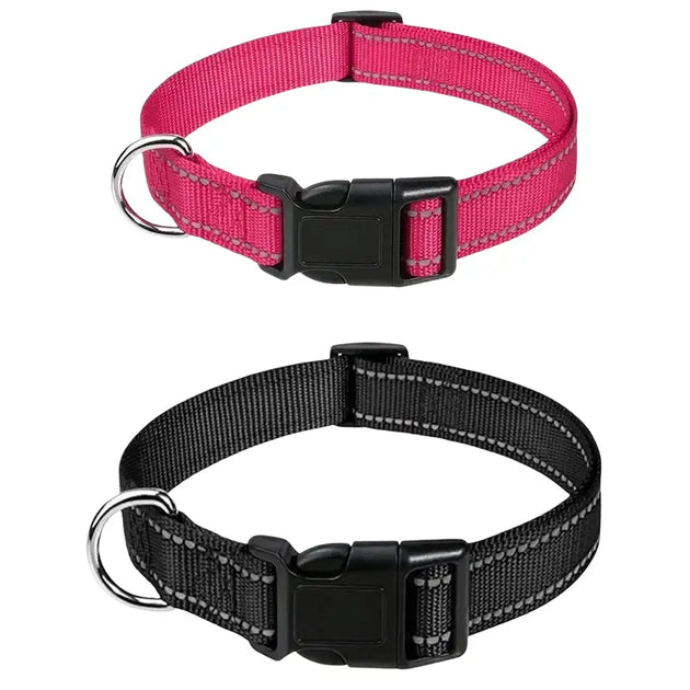 Collier ras du cou décoratif pour chiens et chiots GXQ07 - 2 Pièces Roses Noirs / XL(2.5CM)(45-70CM) - Collier