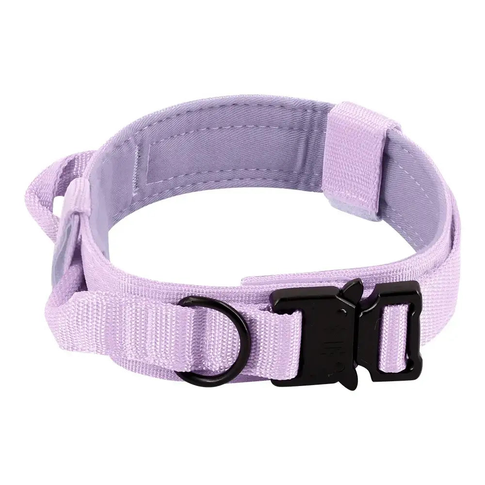 Collier tactique orange pour chien avec poignée et boucle robuste - Violet / L - Collier tactique pour chien