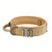Collier tactique orange pour chien avec poignée et boucle robuste - Kaki / XL - Collier tactique pour chien
