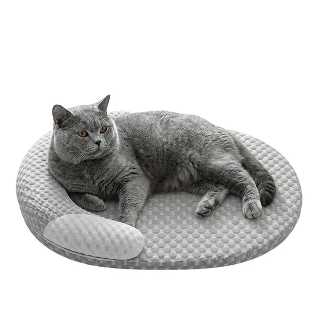 Cooling Dog Bed Summer Ice Silk Cat Mat Oval Pet Nest Breathable Heat Dissipation Cooling Pad for Small Medium Large