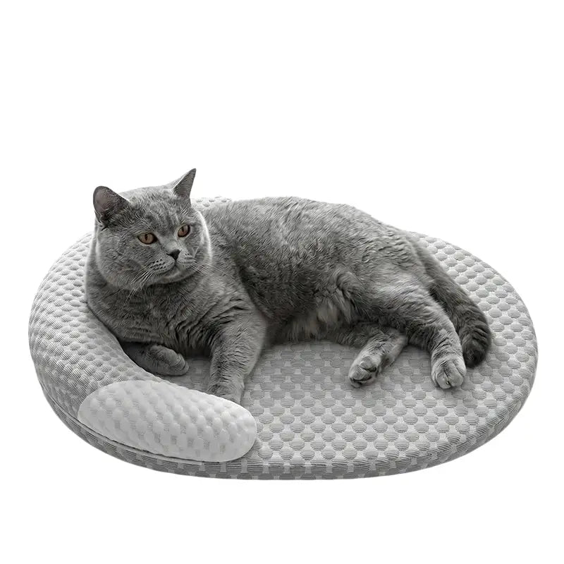 Cooling Dog Bed Summer Ice Silk Cat Mat Oval Pet Nest Breathable Heat Dissipation Cooling Pad for Small Medium Large