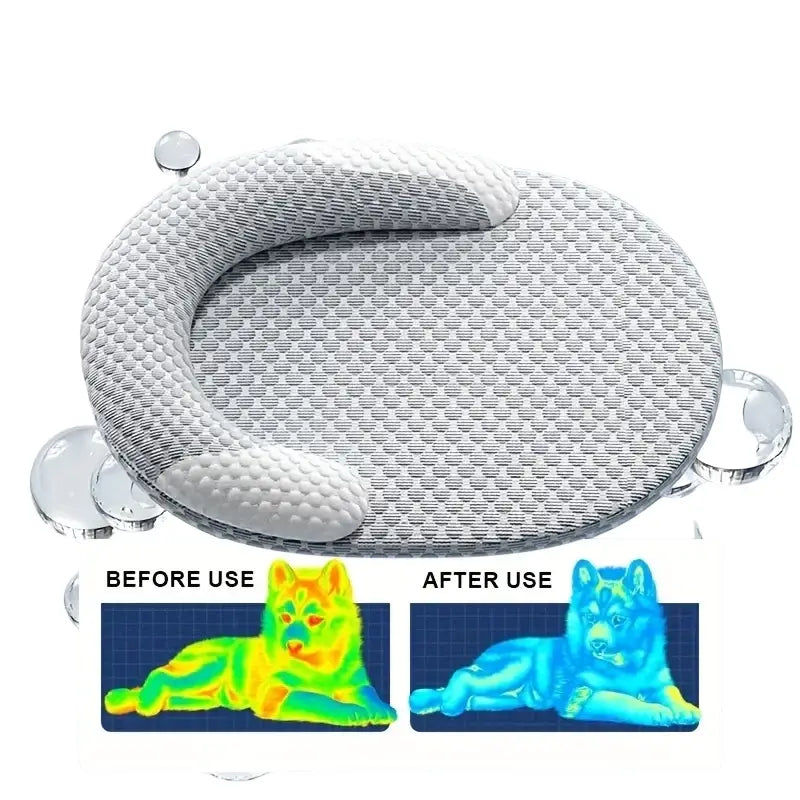 Cooling Dog Bed Summer Ice Silk Cat Mat Oval Pet Nest Breathable Heat Dissipation Cooling Pad for Small Medium Large
