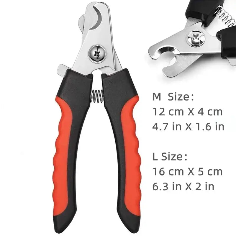 Coupe-ongles professionnel en acier inoxydable avec garde de sécurité - Rouge TAILLE L - Coupe ongle pour animaux