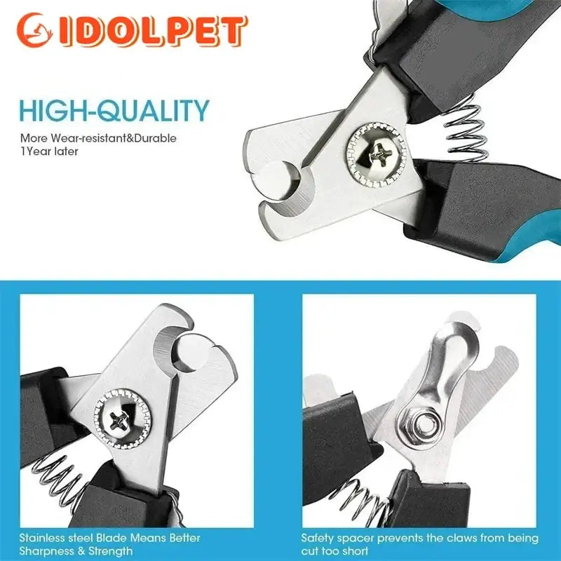 Coupe-ongles professionnel en acier inoxydable avec garde de sécurité - Coupe ongle pour animaux