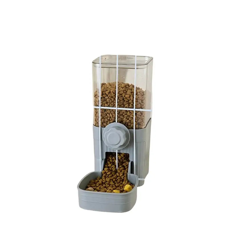 Distributeur Automatique d’Eau et de Nourriture pour Chiens et Chats - Nourrisseur Gris - Mangeoire pour animaux