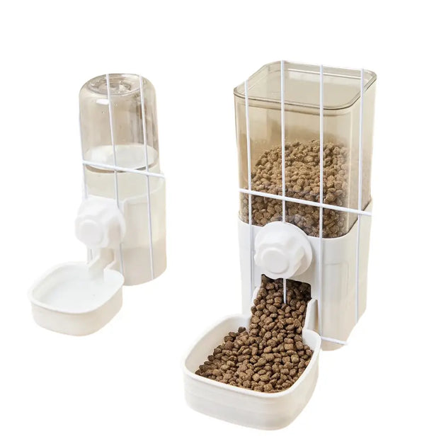 Distributeur Automatique d’Eau et de Nourriture pour Chiens et Chats - Ensemble blanc - Mangeoire pour animaux