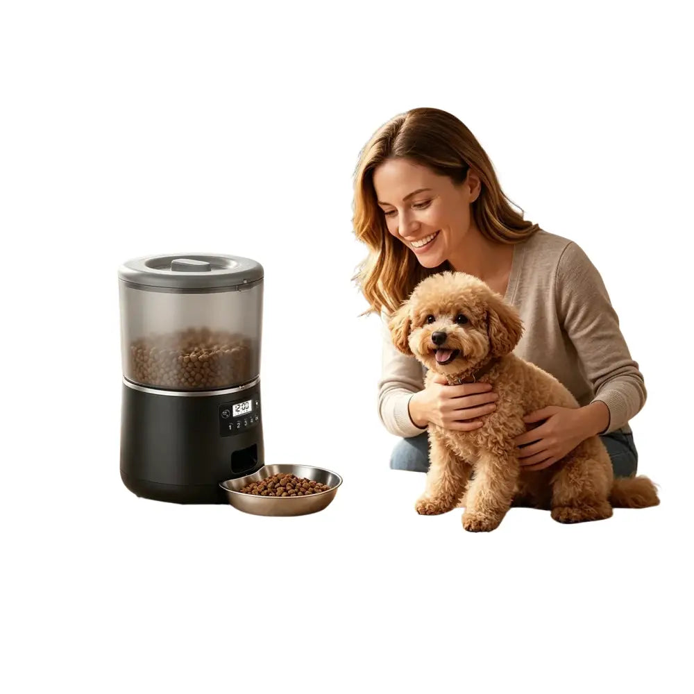 Distributeur automatique pour chats à bol en acier inoxydable - Distributeur automatique de nourriture et d’eaux