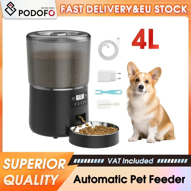 Distributeur automatique pour chats à bol en acier inoxydable - Distributeur automatique de nourriture et d’eaux