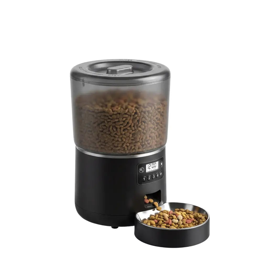 Distributeur automatique pour chats à bol en acier inoxydable - Distributeur automatique de nourriture et d’eaux
