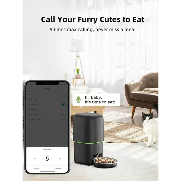 Distributeur de croquettes wifi 4L pour chien et chat - Mangeoire automatique pour chat et chien