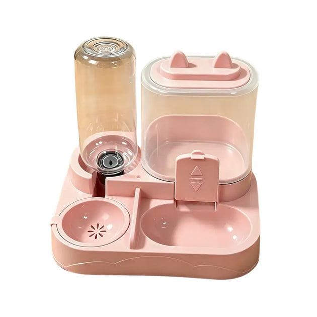 Distributeur de nourriture pour chien et water dispenser - Rose - Distributeur d’eau et de nourriture pour animaux
