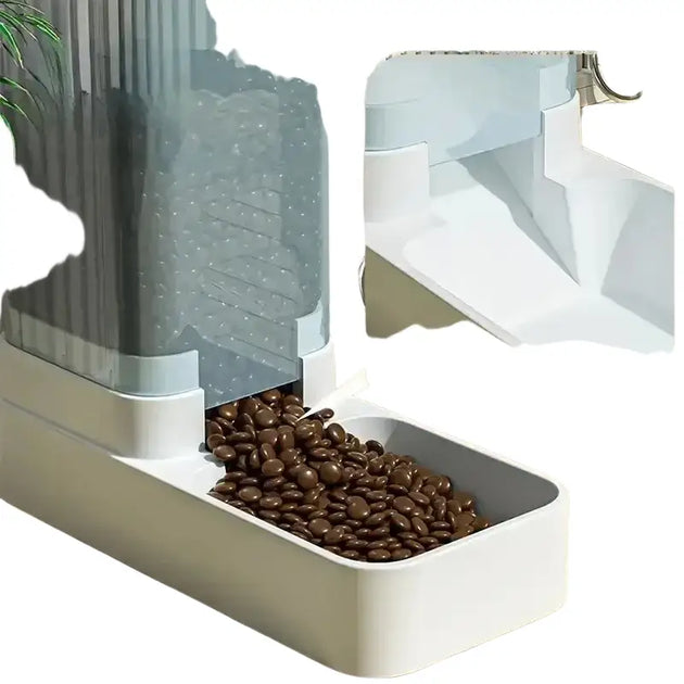 Distributeur d’eau et rangement alimentaire pour chien - Gamelle de 2.1 Kg - Distributeur automatique de nourriture
