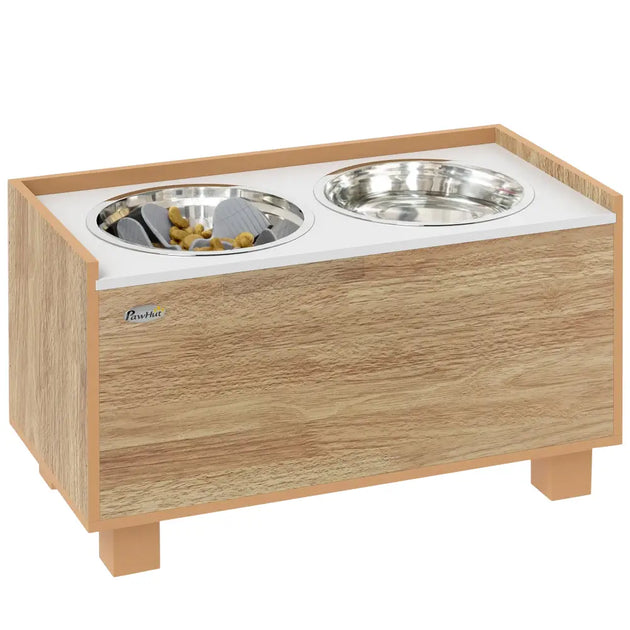 Distributeur surélevé pour chien en bois - Chène / 60X30X35.5 cm / Espagne - Mangeoire pour chien