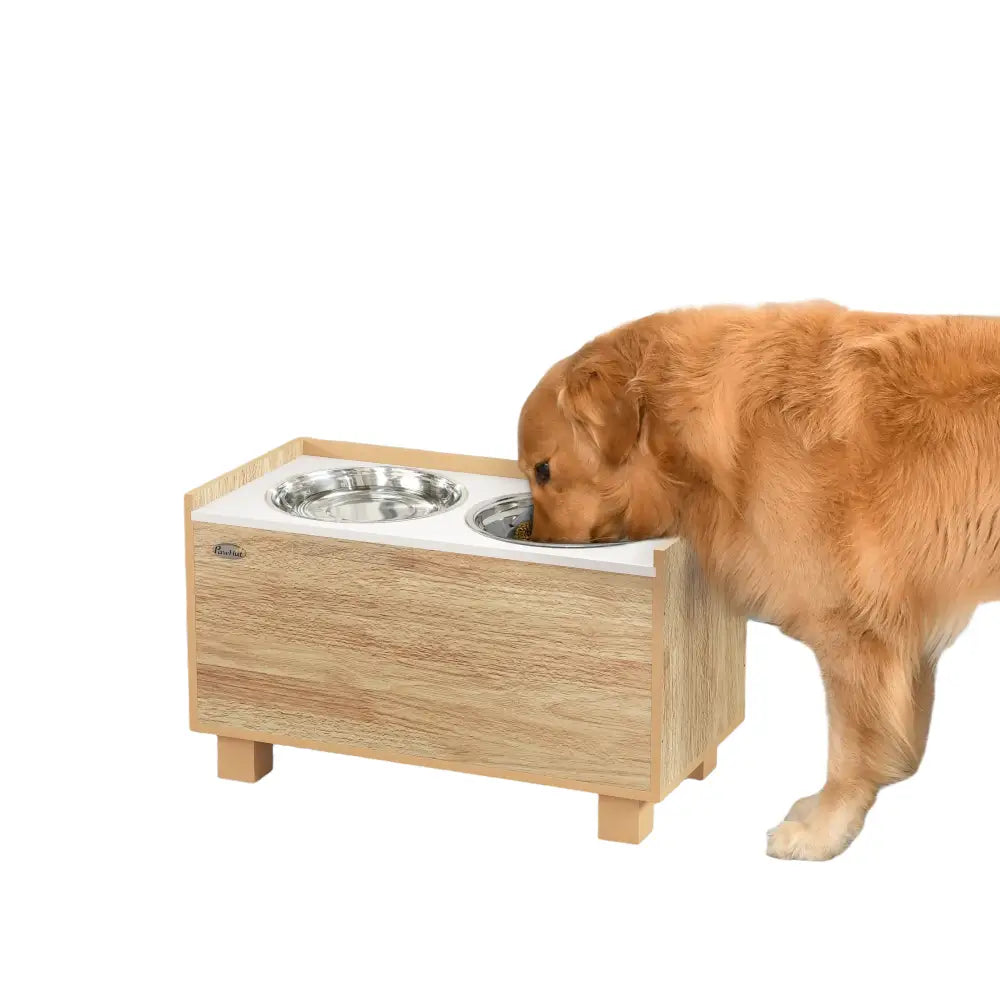 Distributeur surélevé pour chien en bois - Chène / 60X30X35.5 cm / Espagne - Mangeoire pour chien