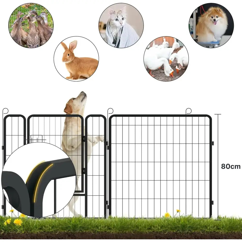 Enclos dressage chien pliable métal avec porte – Noir - Parc pour chien