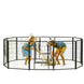Enclos dressage chien pliable métal avec porte – Noir - Parc pour chien
