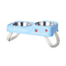 Gamelle pour chien double en inox surélevée - Bleu - Bol surélevé pour mangeoire pour chien