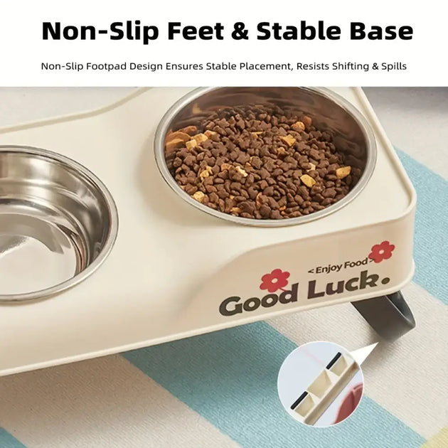 Gamelle pour chien double en inox surélevée - Bol surélevé pour mangeoire pour chien