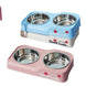 Gamelle pour chien double en inox surélevée - Bol surélevé pour mangeoire pour chien