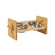 Gamelles pour petits chiens en acier inoxydable et bambou - Argent / Allemagne - Mangeoire pour chien