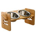Gamelles pour petits chiens en acier inoxydable et bambou - Argent / Allemagne - Mangeoire pour chien