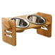 Gamelles pour petits chiens en acier inoxydable et bambou - Argent / Allemagne - Mangeoire pour chien