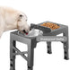 Gamelles surélevées ajustables en acier inoxydable pour chien - Bol surélevé réglable pour chien
