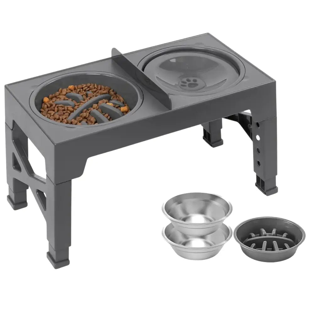 Gamelles surélevées ajustables en acier inoxydable pour chien - FR-Type A / France - Bol surélevé réglable pour chien