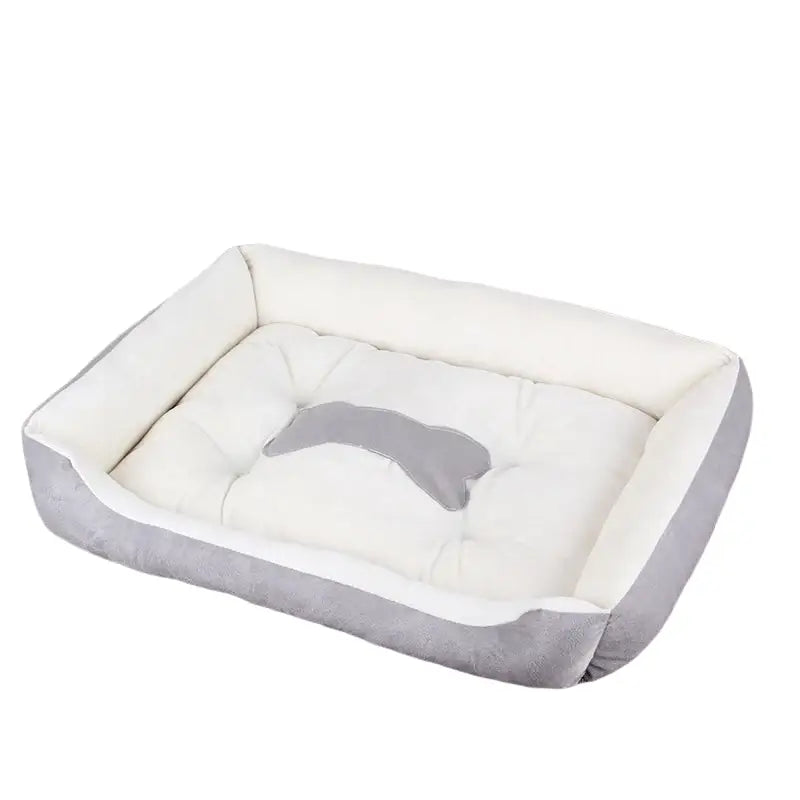Grand lit douillet pour chien et chat gris - Gris blanc / S-60x45cm - Canapé pour chien