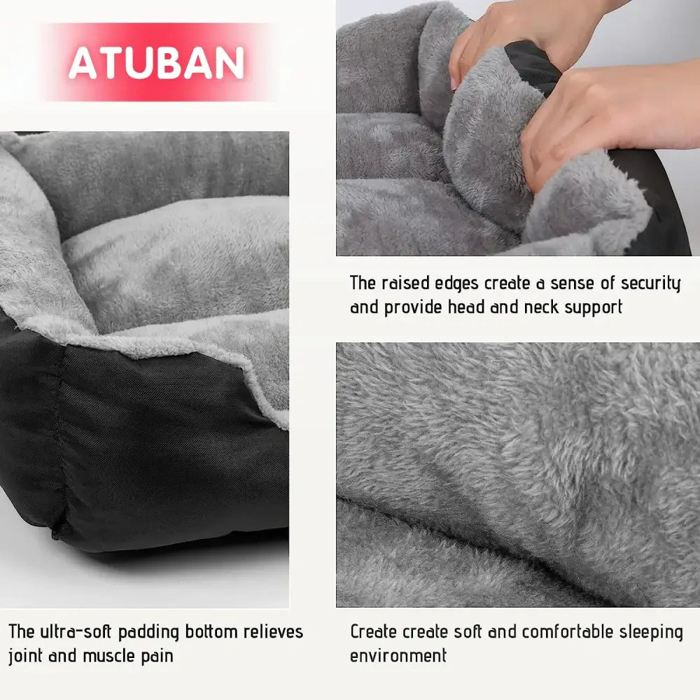 Grand lit douillet pour chien et chat gris - Canapé pour chien
