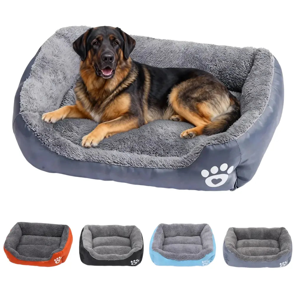 Grand lit douillet pour chien et chat gris - Canapé pour chien