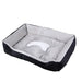 Grand lit douillet pour chien et chat gris - Gris Noir / L-80x60cm - Canapé pour chien