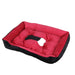 Grand lit douillet pour chien et chat gris - Noir Rouge / XXS-45x30cm - Canapé pour chien