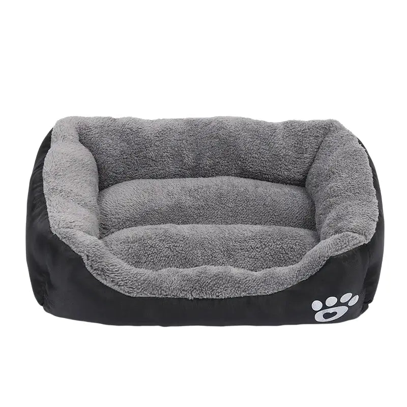 Grand lit douillet pour chien et chat gris - Noir / XL-90x70cm - Canapé pour chien