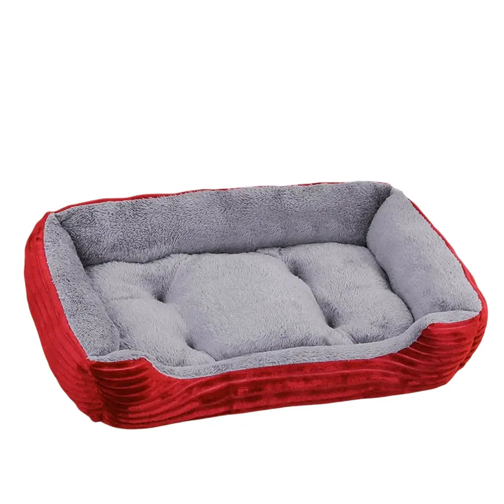 Grand lit douillet pour chien et chat gris - Nouveaux Rouge / XXS-45x30cm - Canapé pour chien
