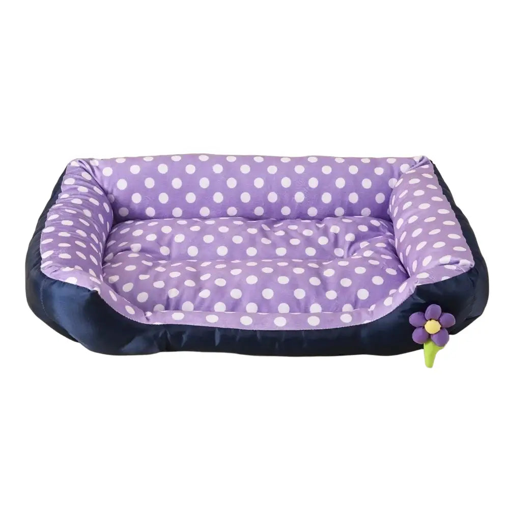Grand lit douillet pour chien et chat gris - Point Violet / L-80x60cm - Canapé pour chien