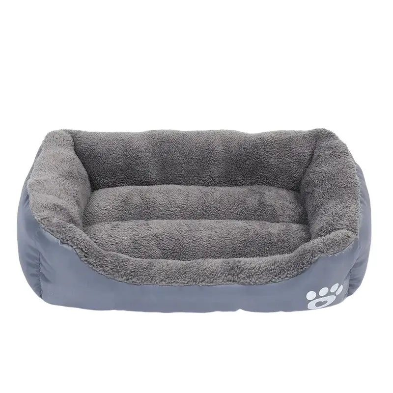 Grand lit douillet pour chien et chat gris - Gris / XL-90x70cm - Canapé pour chien
