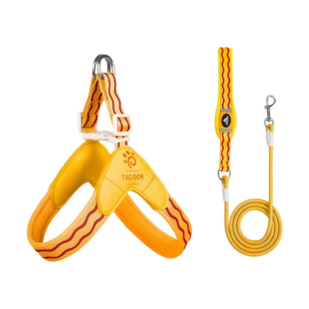 Harnais jaune et rouge respirant pour petit chien - Ensemble Jaune / M - Harnais pour chien