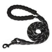 Laisse chien tressée bleue – Poignée en mousse ergonomique - Noir / 1.2cm 2M - Laisse pour chien