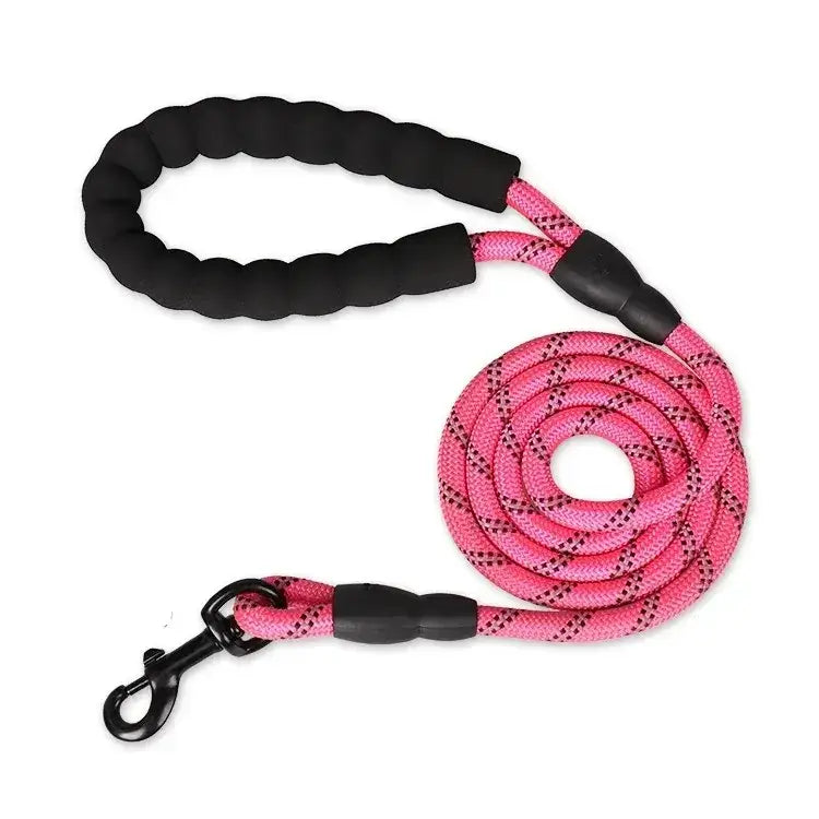 Laisse chien tressée bleue – Poignée en mousse ergonomique - Rose / 1.2cm 3M - Laisse pour chien